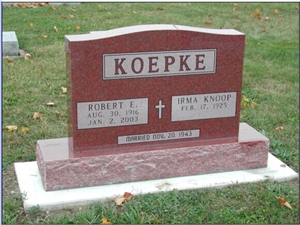 Indian Red American Style Granite Tombstone,Upright Single Monument