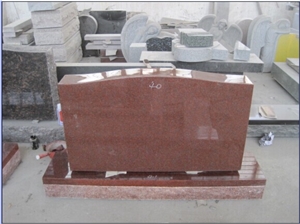 Indian Red American Style Granite Tombstone,Upright Single Monument