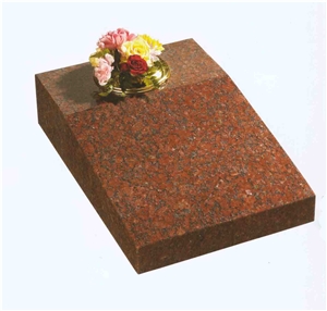 Indian Red Granite Slant Grave