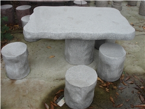Light Grey Granite Table and Bench for Your Choose