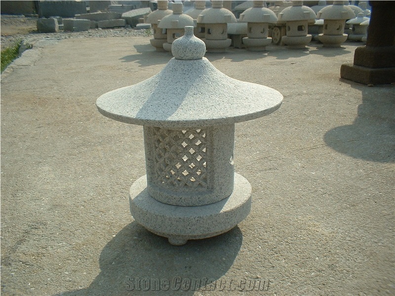 Light Grey Stone Lantern for Garden Decoration, G603 Grey Granite Lanterns