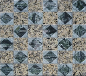 Marble and Granite Combination Mosaic, Split Face Brick Mosaic