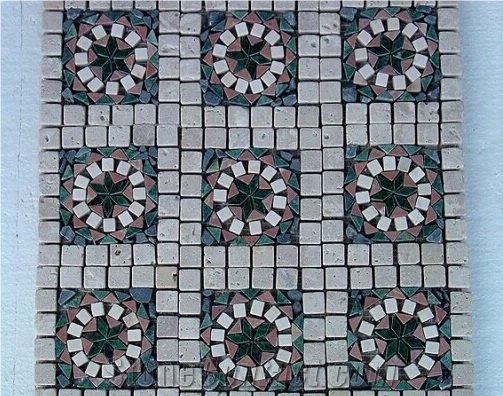 Marble and Travertine Mosaic,flower mosaic,brick mosaic