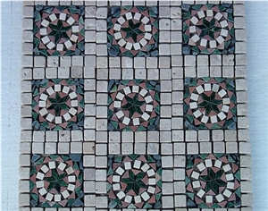 Marble and Travertine Mosaic,flower mosaic,brick mosaic