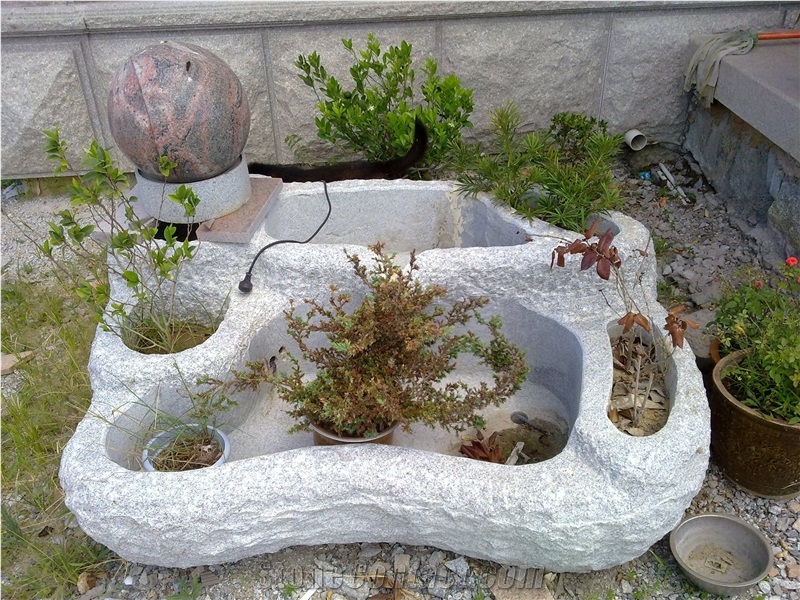 Natural Finished Granite Flower Pot