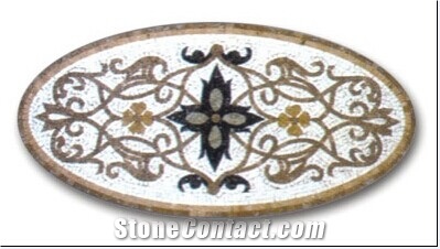 Nature Onyx Stone Mosaic Medallion, Mosaic Pattern