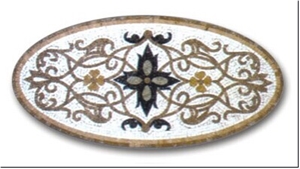 Nature Onyx Stone Mosaic Medallion, Mosaic Pattern