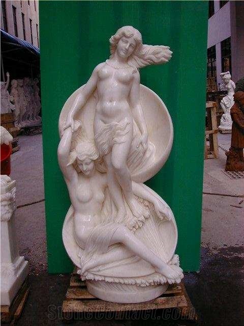 Nude Figure Sculpture,Western Human Statue,Beautiful Garden White Marble Sculpture