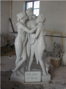 Nude Women Stone Sculpture,Western Figure Statues,Outdoor White Marble Sculpture