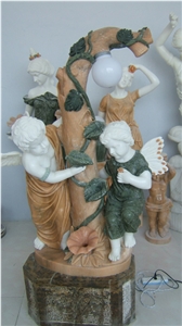 Outdoor Garden Sculpture,Children Stone Sculpture, Western Figure Statue Marble Sculptures