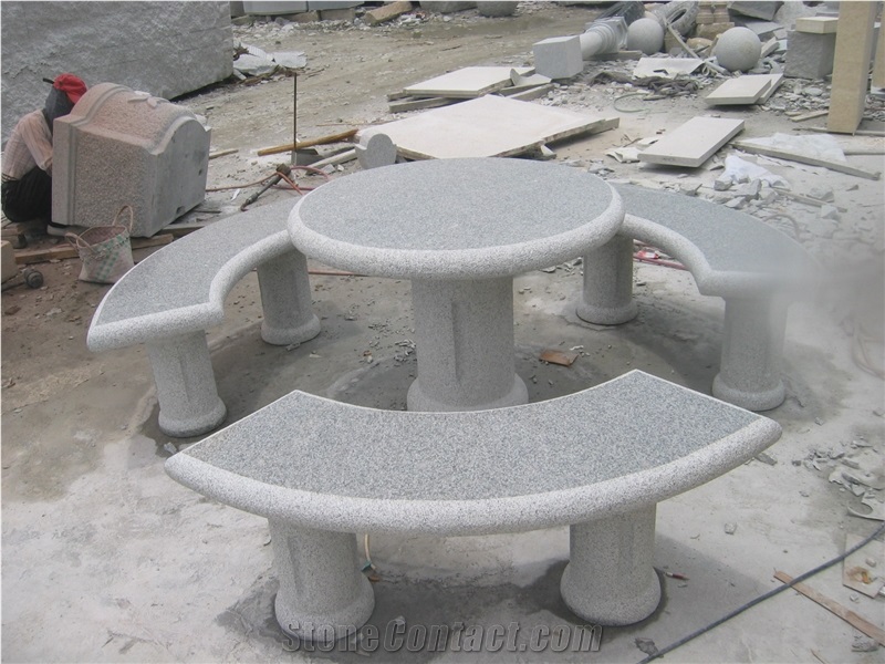 Outdoor Garden Stone Tables And Benches Stone Round Table Top Garden Stone Tables And Chairs G654 Dark Grey Granite Benches From China Stonecontact Com