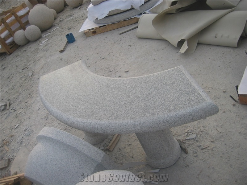Outdoor Garden Stone Tables and Benches Stone Round Table Top, Garden Stone Tables and Chairs, G654 Dark Grey Granite Benches