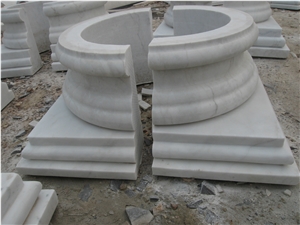 Polished Guangxi White Marble Column Base