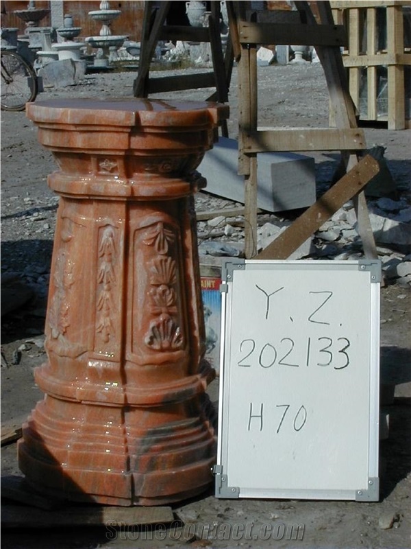 Polished Red Marble Column