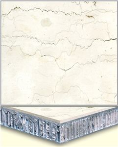 Polished Surface Bianco Perlino Marble Laminate Honeycomb