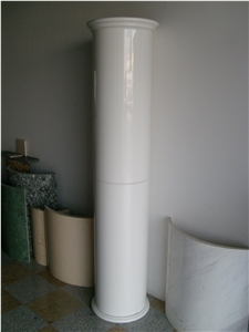 Polished White Marble Columns & Pillars,Round Columns