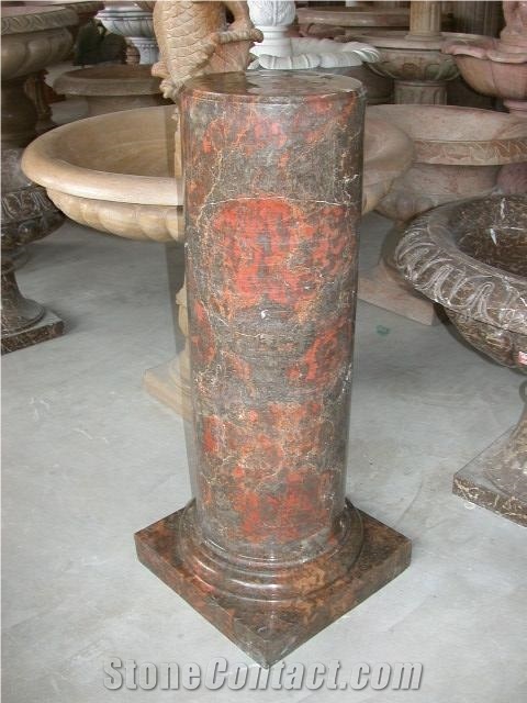 Red and Brown Marble Column
