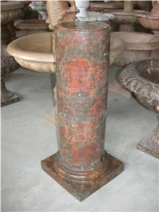 Red and Brown Marble Column