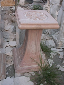 Red Marble Column Base
