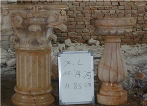 Roman Columns & Pillars,Hand-Carved Yellow Marble Column