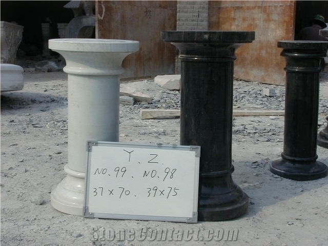 Round Column & Pillars,White & Black Marble and Gate Pillar