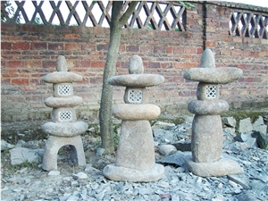 Simple Design Natural Stone Lantern, Red Granite Lanterns