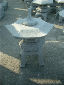 Stone Asian Style Garden Lantern/ Stone Lantern, Grey Granite Garden Lanterns