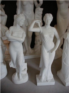 Stone Figure Statue,Western Woman Sculpture,Polished White Marble Sculpture