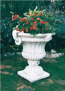Stone Flower Pot/Garden Flower Pot, White Marble Flower Pots