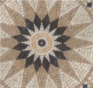 Travertine Mosaic Medallion,Round Floor Mosaic,Mosaic Pattern