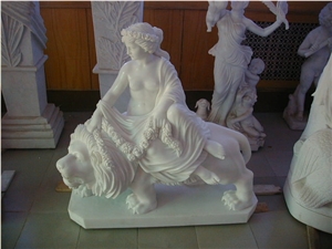 Western Figure Sculpture, Woman and Animal Carving Statue,Outdoor Garden Sculpture