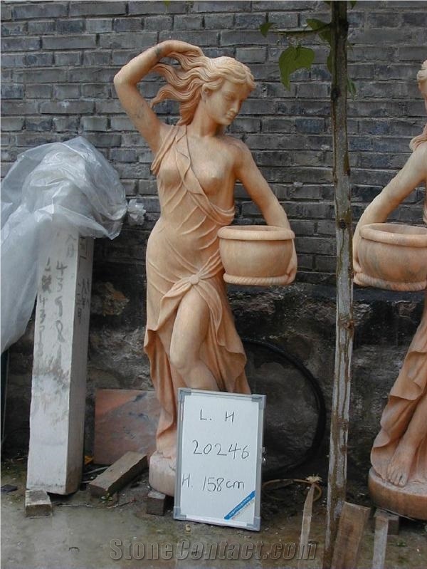 Western Figure Sculpture, Woman Carving Statue,Outdoor Garden Sculpture
