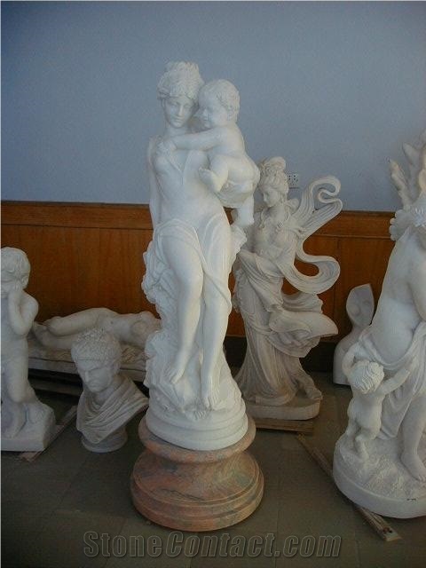 Western Figure Statue,Woman Sculptures, Woman Stone Statue White Marble Sculptures