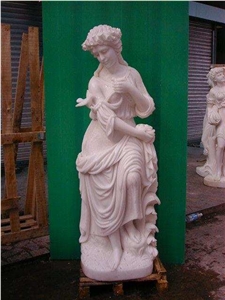 Western Human Stone Sculpture,Outdoor Garden Figure Statue,Polished White Marble Sculpture,