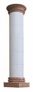 White Artificial Stone Column,Brown Column Base, White Artificial Stone Column Quartz Columns