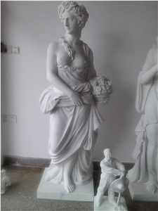 White Figure Sculpture, Woman Carving Statue,Outdoor Garden Sculpture