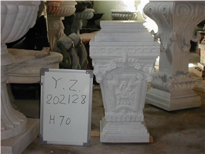 White Marble Column Base,Hand-Carved Column