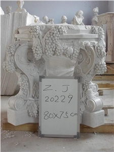 White Marble Column Base,Hand-Carved Column