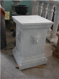 White Marble Column Base,Hand-Carved Column