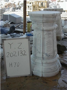 White Marble Column,Hand-Carved Column