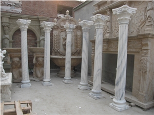White Marble Column & Pillars,Hand-Craved Doric Columns