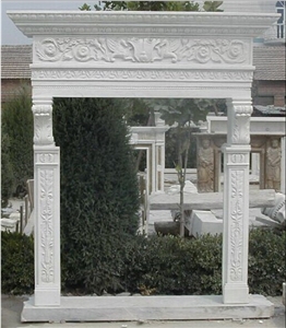 White Marble Fireplace Mantel