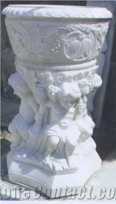 White Marble Flower Pot for Outdoor