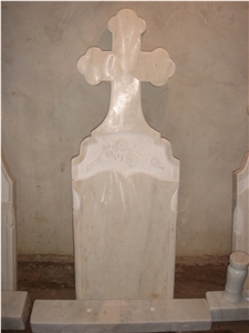 White Marble Monument, Upright Tombstone, Engtaved Monument