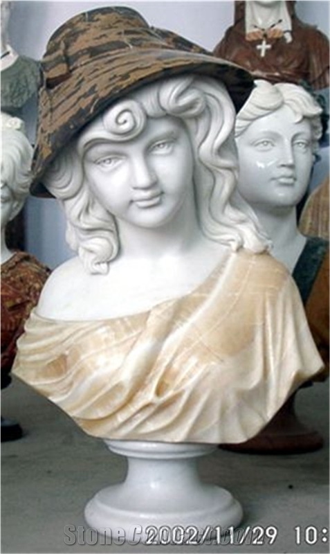 white marble statue,female head statue