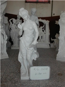 Woman Angel Statue,Western Figure Sculpture,Outdoor White Marble Sculpture