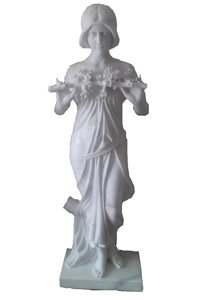 Woman Carving Statue,Outdoor Garden Sculpture,Western Figure Statue, Woman Stone Statue White Marble Sculptures