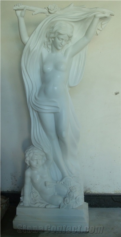 woman & child sculpture, garden human stone carving,western figure statues