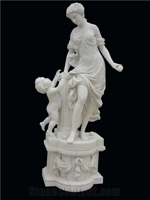 woman & child sculptures,western figure statues,human stone carving,square & garden sculptures