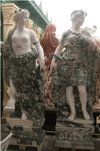 woman statues,human stone carving,green marble sculpture